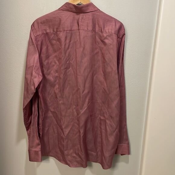 Ted baker mens red striped button down long sleeved collared shirt - Picture 8 of 14